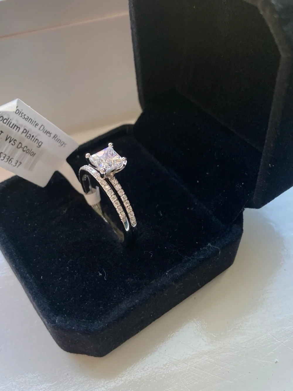 Princess Cut Engagement Ring Set Size 8
